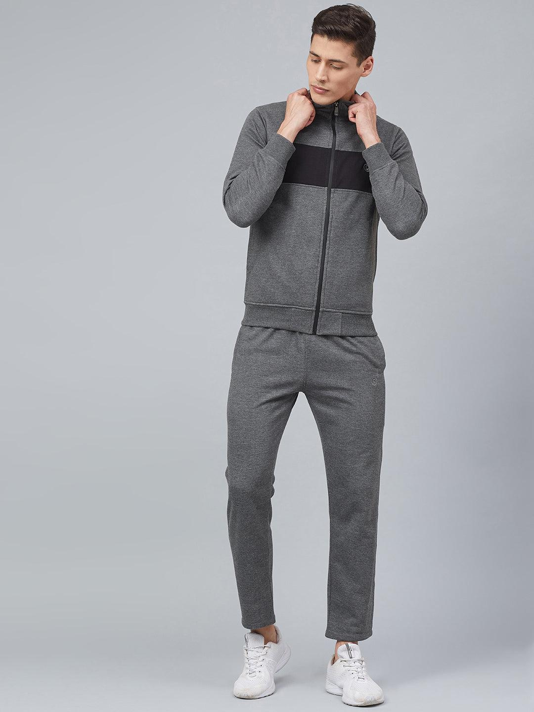 Men grey Black Winter Tracksuit