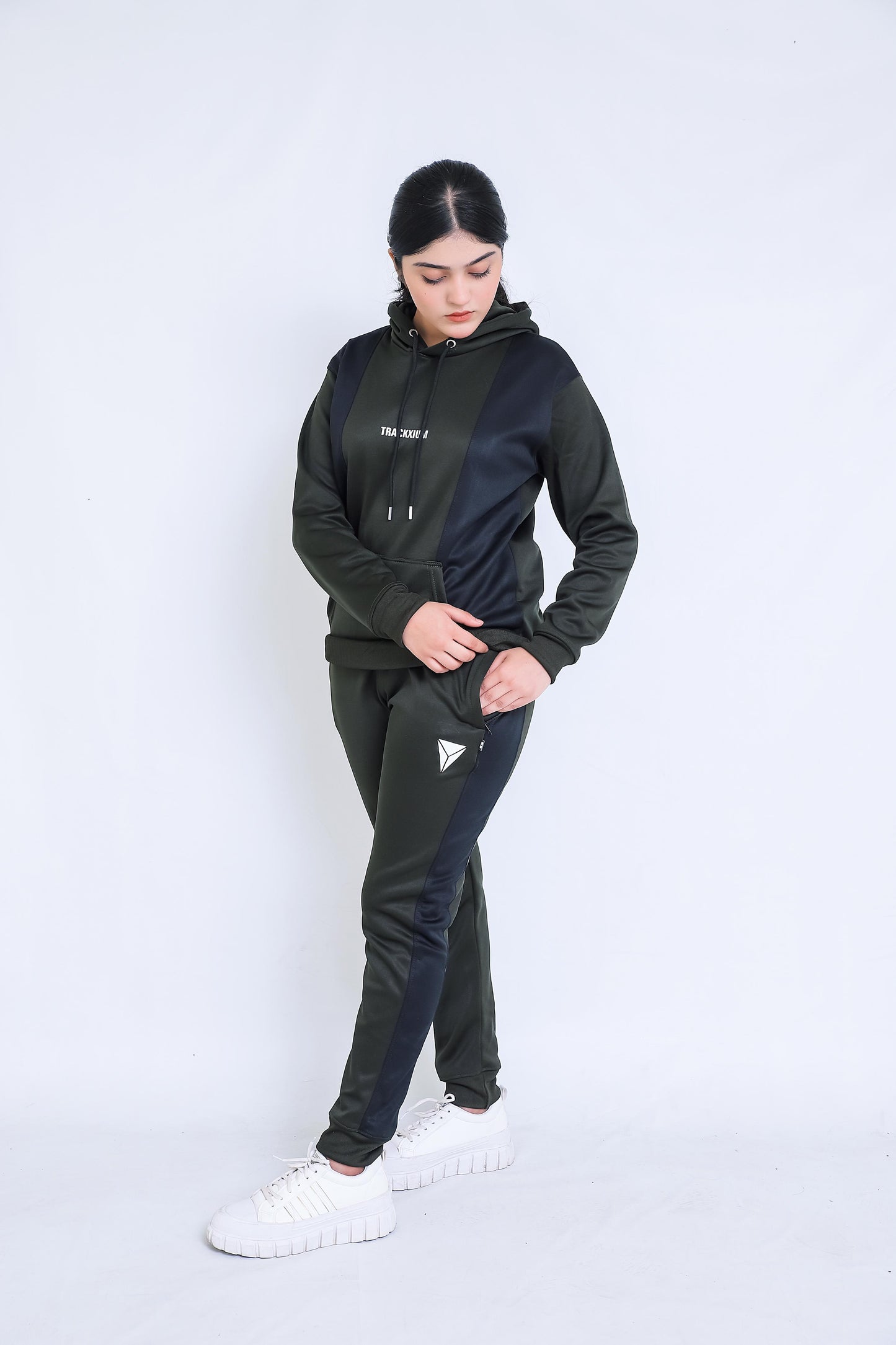 Couple Olive Green Winter Tracksuit